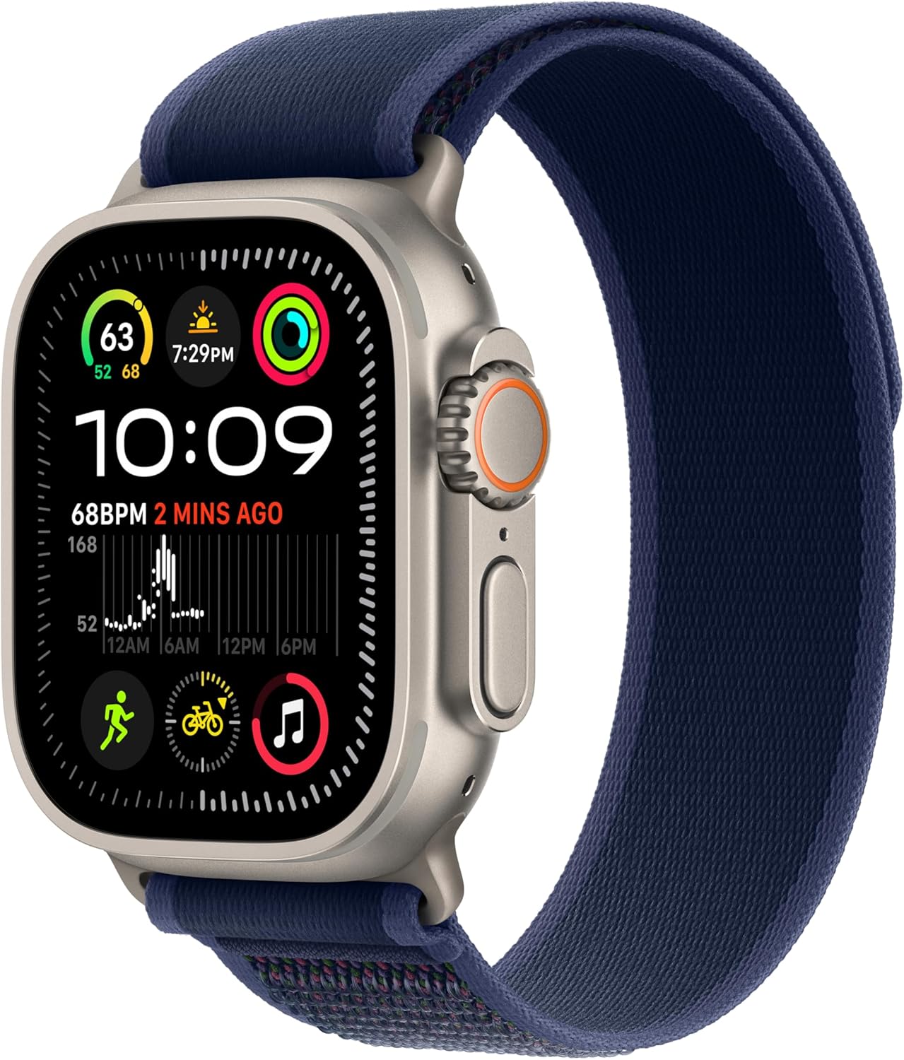Watch Ultra 2 (GPS+Cellular) 49mm Titanium Case with Blue Trail Loop - M/L