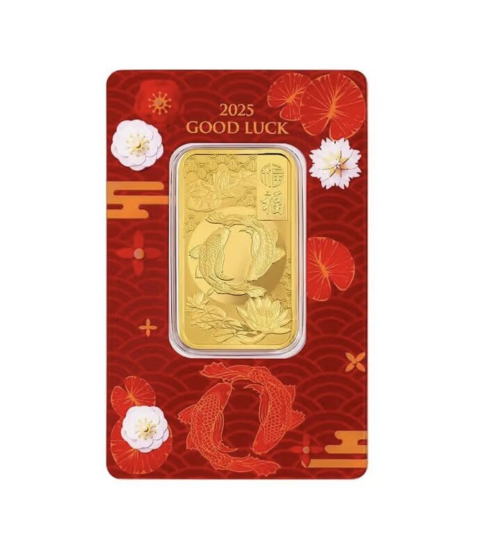 1 oz Gold Bar PAMP Suisse Good Luck Koi Fish