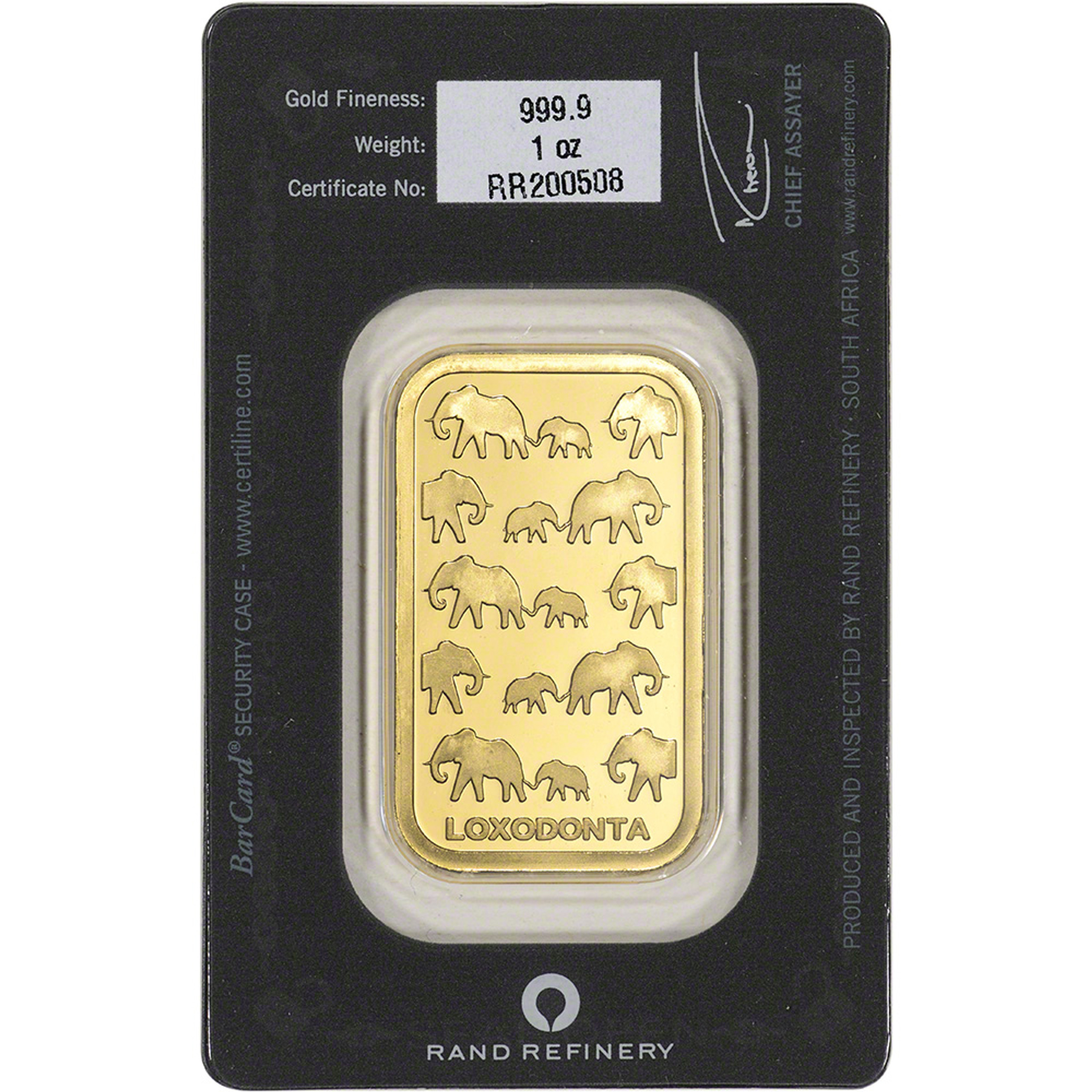 1 oz Gold Bar Rand Refinery (New in Assay)