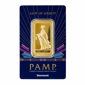 1 oz Gold Bar PAMP/Newmont Lady of Liberty (New in Assay)