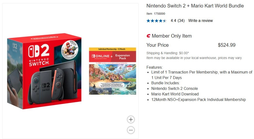 Nintendo Switch 2 + Mario Kart World Bundle