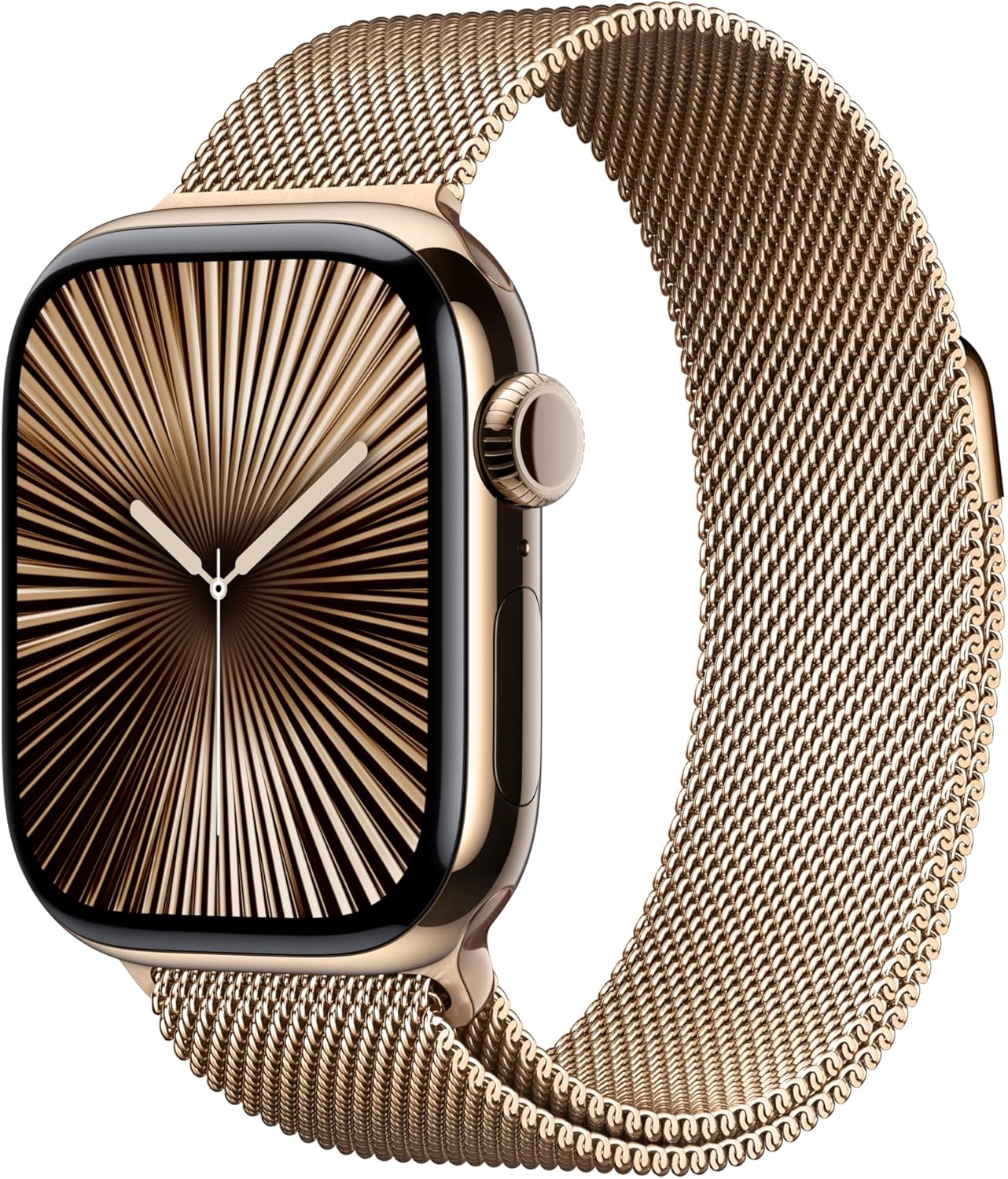 Watch Series 10 (GPS+Cellular) 42mm Titanium Case with Gold Milanese Loop